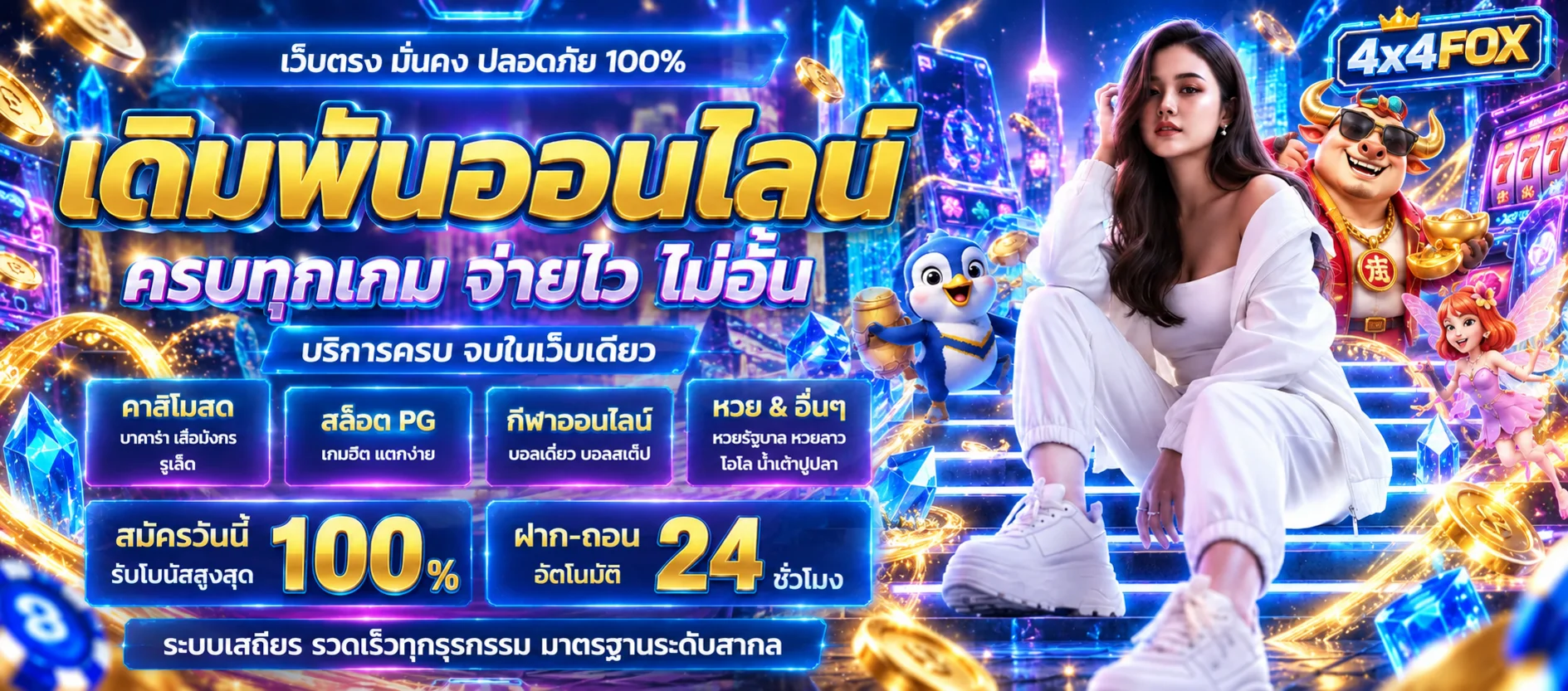 4x4FOX เว็บพนันออนไลน์ สล็อต บาคาร่า ฝากถอนออโต้